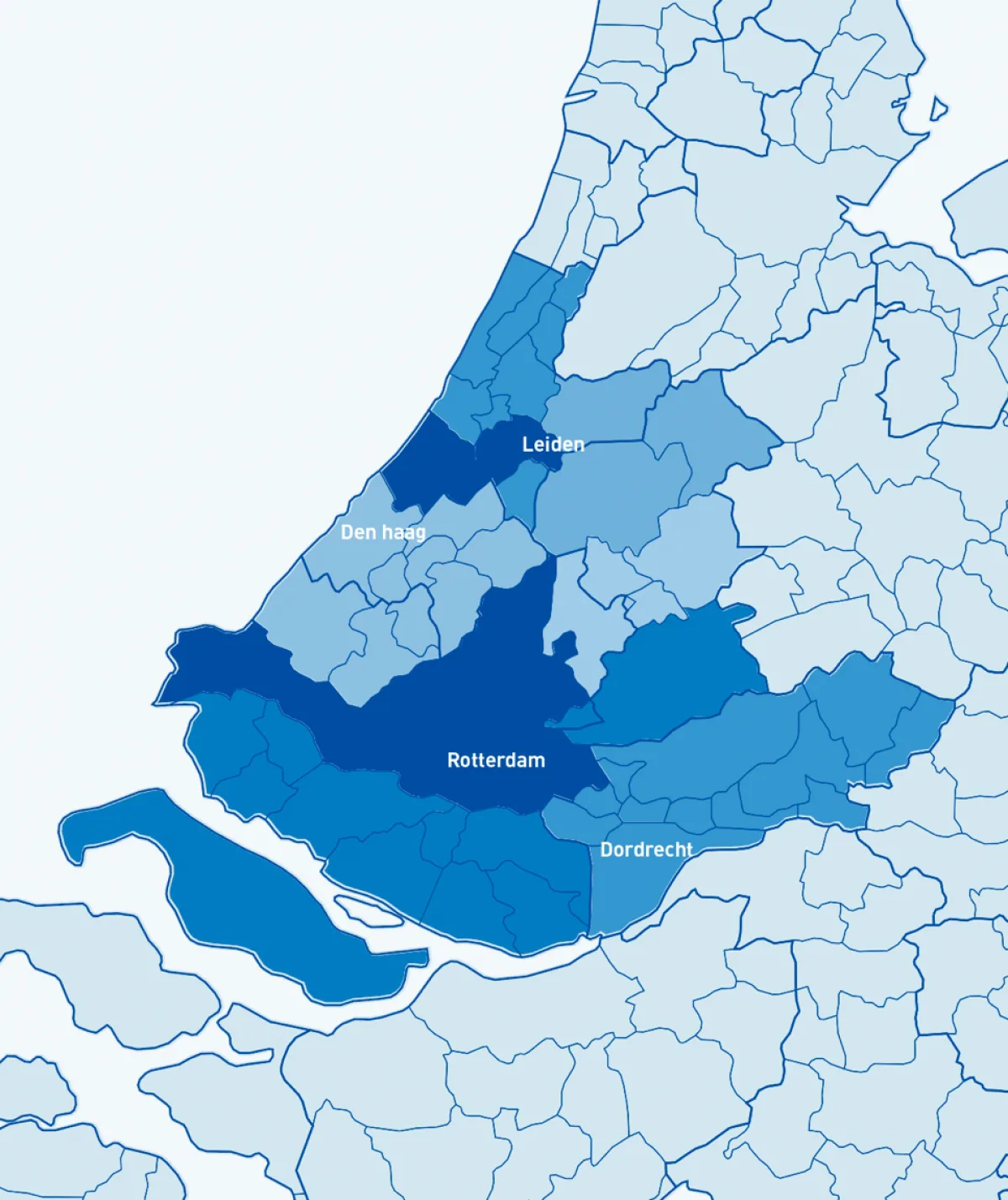 Kaart gebieden waar Gemiva locaties heeft